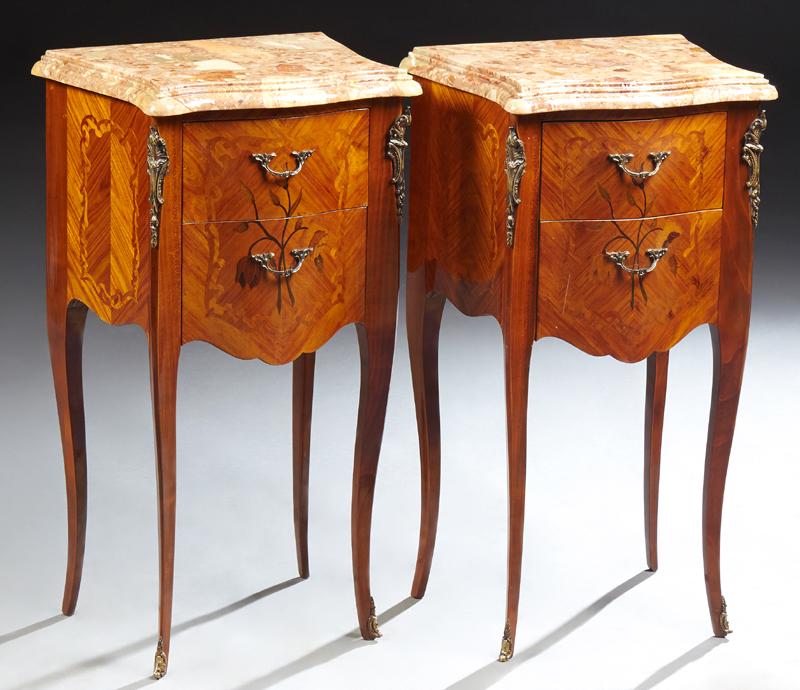 Pair of French Louis XV Style Marble Top Ormolu Mounted (1 of 1)