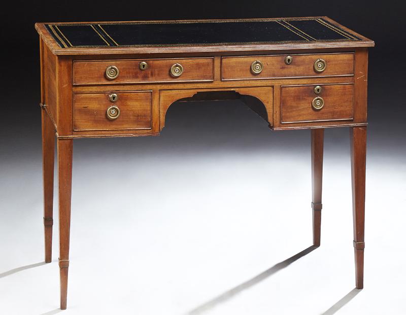 Diminutive English Carved Mahogany Leather Top Lady's (1 of 1)