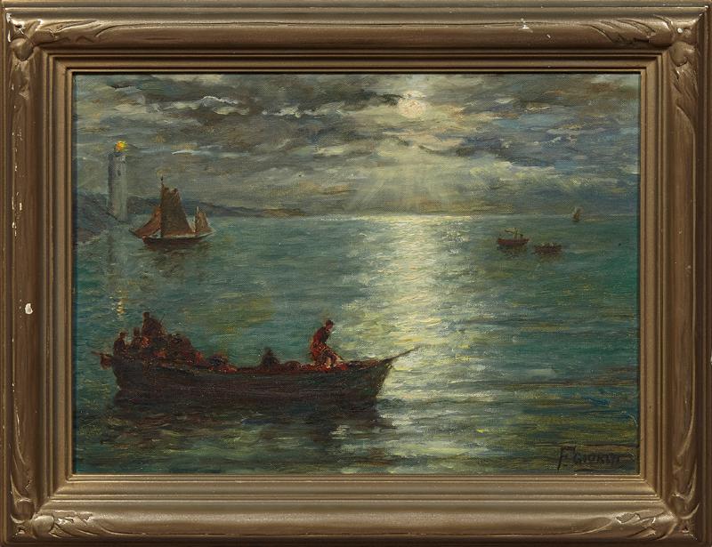 A. Frederico Giorgi (1878-1963, New Orleans), "Fishing (1 of 2)