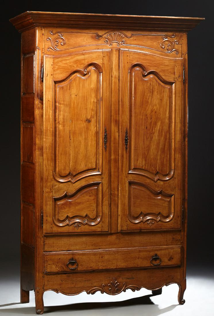 French Provincial Carved Walnut Armoire, 19th c., the (1 of 1)