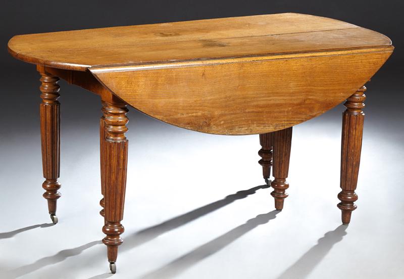 French Provincial Louis Philippe Carved Oak Demi-Lune (1 of 2)