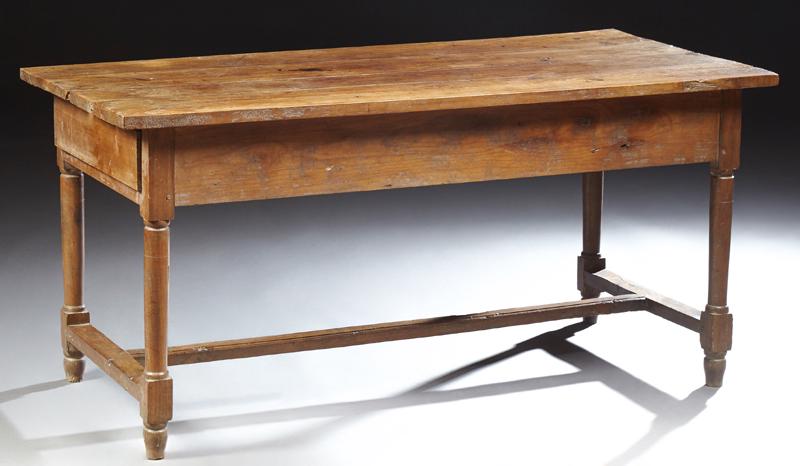 French Provincial Carved Walnut Farmhouse Table, 19th (1 of 1)