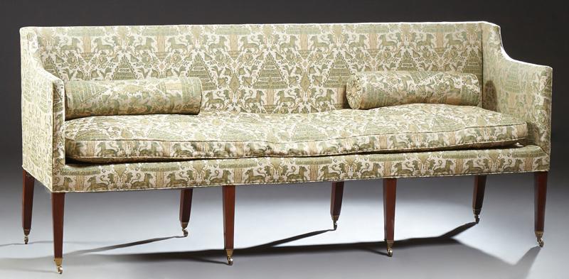 Large English Carved Mahogany Adams Style Sofa, 20th (1 of 1)