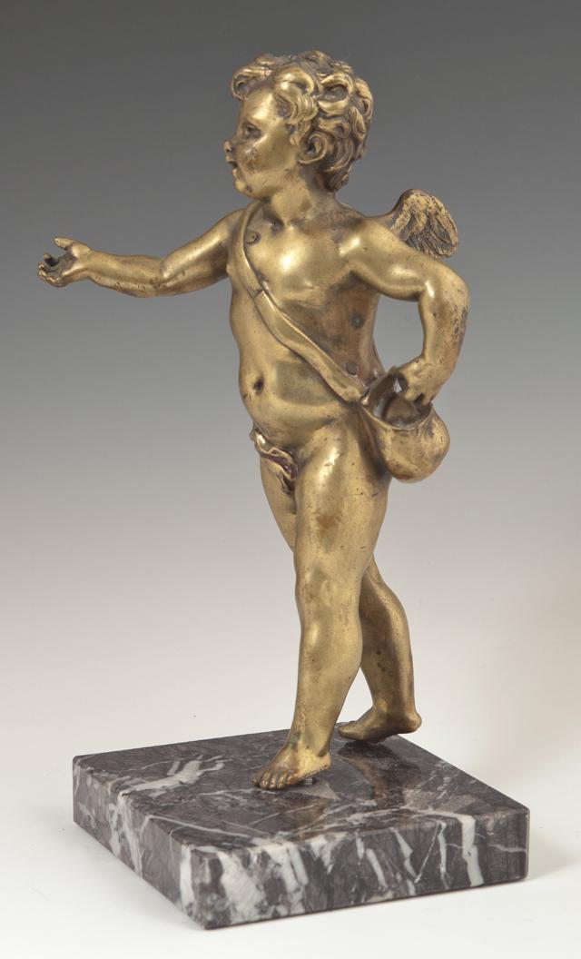 Gilt Bronze Figure of a Winged Putto, 19th c., with a (1 of 1)