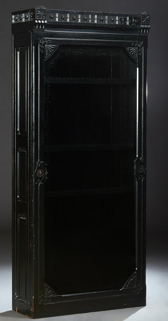 American Ebonized Bookcase, 19th c., the stick and ball (1 of 1)