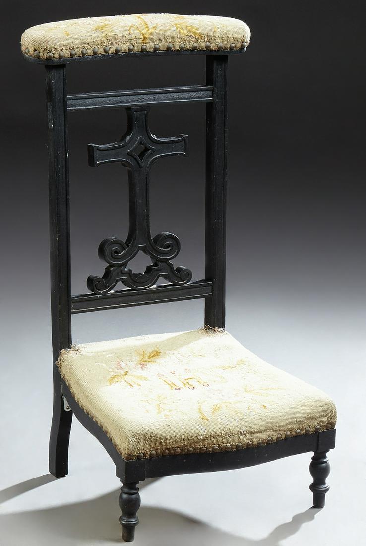 French Provincial Ebonized beech Prie Dieu, c. 1870, (1 of 1)