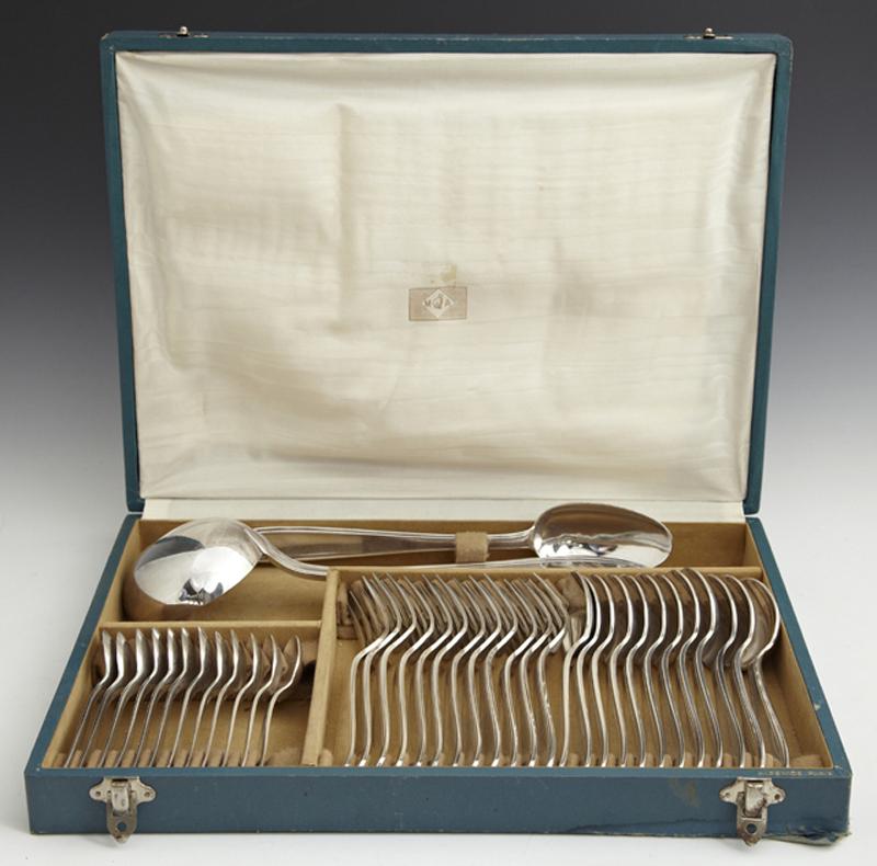 Set of Thirty-Eight Pieces of Silver Plated Flatware, (1 of 2)