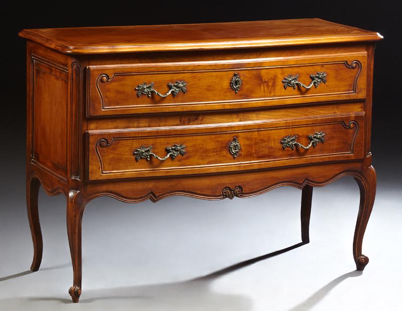 French Provincial Louis XV Style Carved Cherry Commode, (1 of 1)