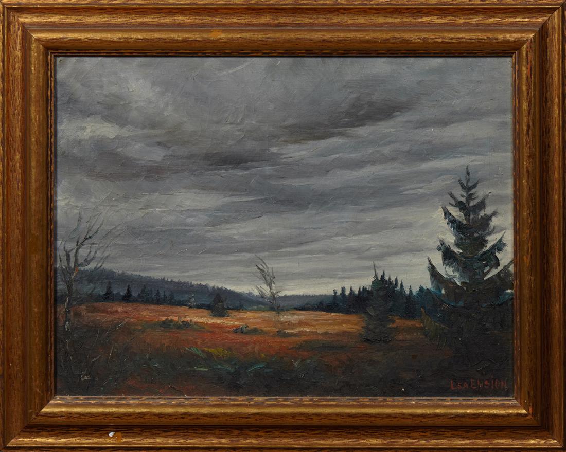 Lea Ension, "Autumn Forest Landscape," 20th c., oil on (1 of 2)