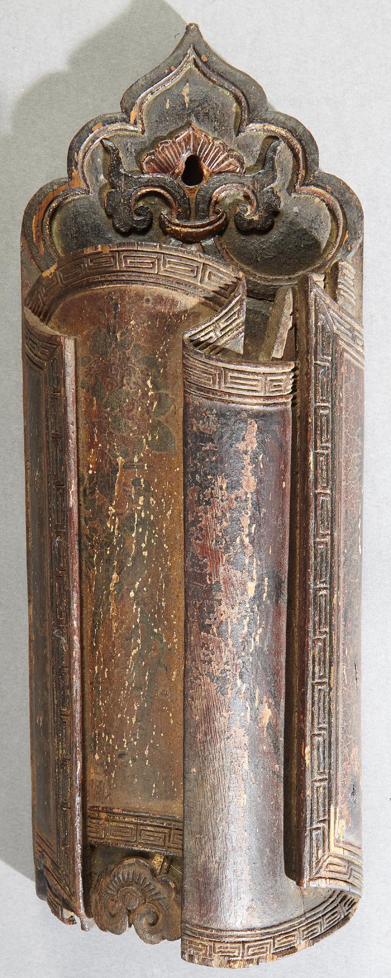 Chinese Carved Mahogany Incense or Brush Holder, early (1 of 1)