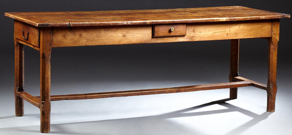 French Provincial Carved Cherry Farmhouse Table, 19th (1 of 1)