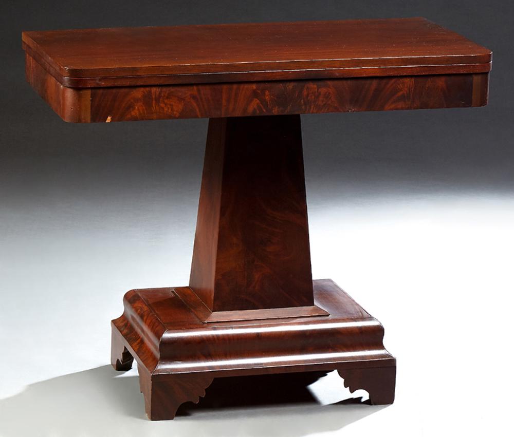 American Classical Carved Mahogany Games Table, 19th (1 of 2)