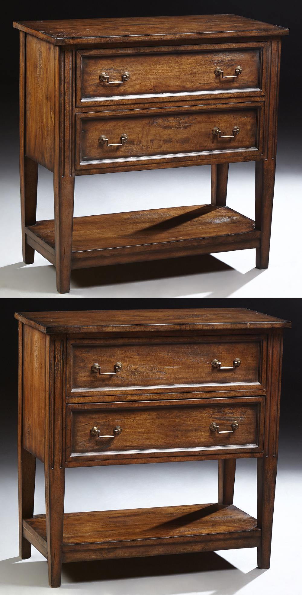Pair of Diminutive Carved Mahogany Polychromed Chests, (1 of 3)