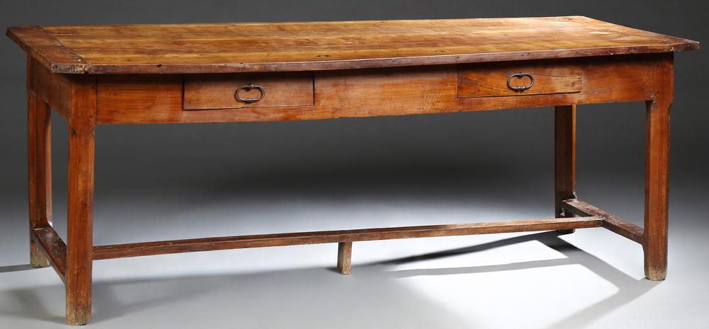 French Provincial Carved Cherry Farmhouse Table, 19th (1 of 7)