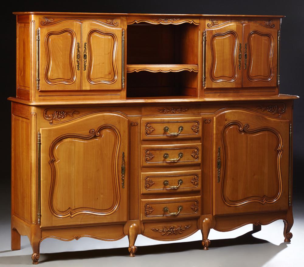 French Carved Cherry Buffet a Deux Corps, 20th c., the (1 of 1)