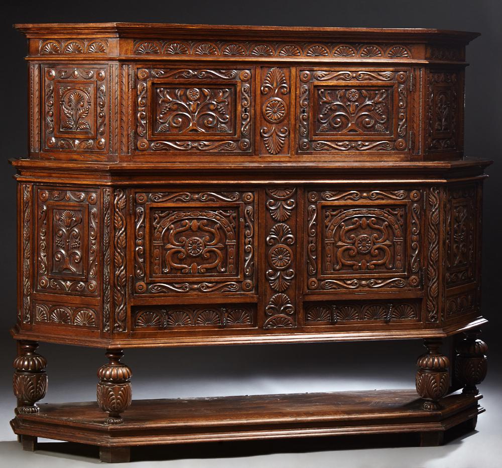 Spanish Carved Oak Renaissance Style Sideboard, late (1 of 11)