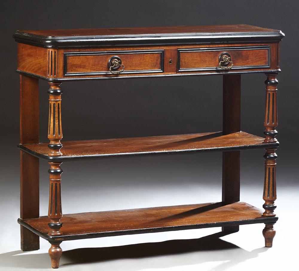 French Carved Mahogany Server, c. 1870, the rounded (1 of 2)