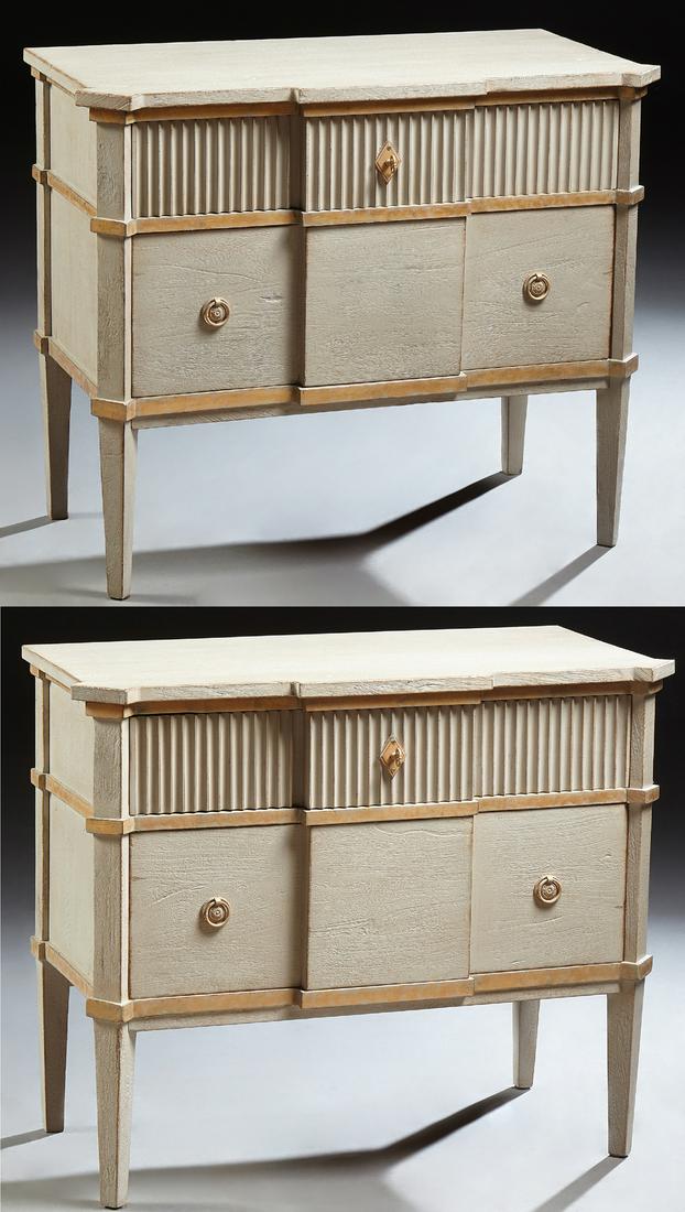 Pair of Polychromed Mahogany Bedside Tables, 20th/21st (1 of 3)