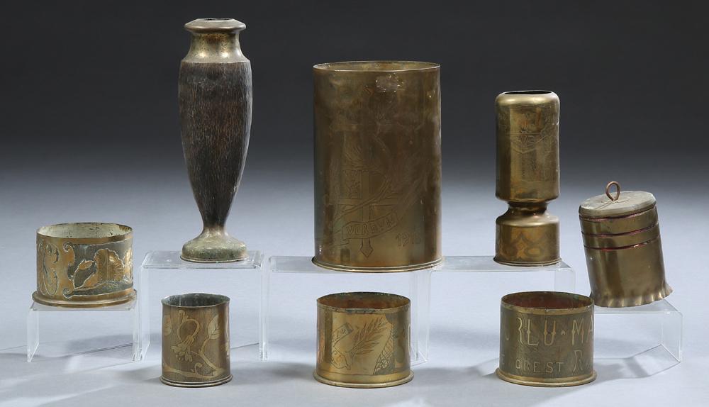 French Trench Art Group, c. 1918, consisting of 7 vases (1 of 1)