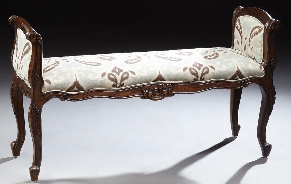 Louis XV Style Carved Mahogany Double Bench, 20th c., (1 of 1)