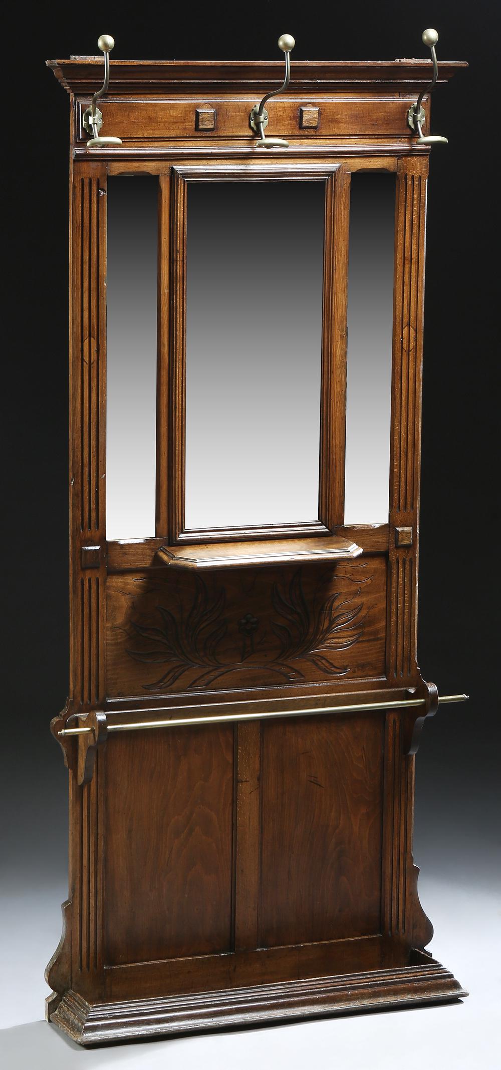 Art Nouveau Carved Beech Hall Tree, c. 1900, the (1 of 1)