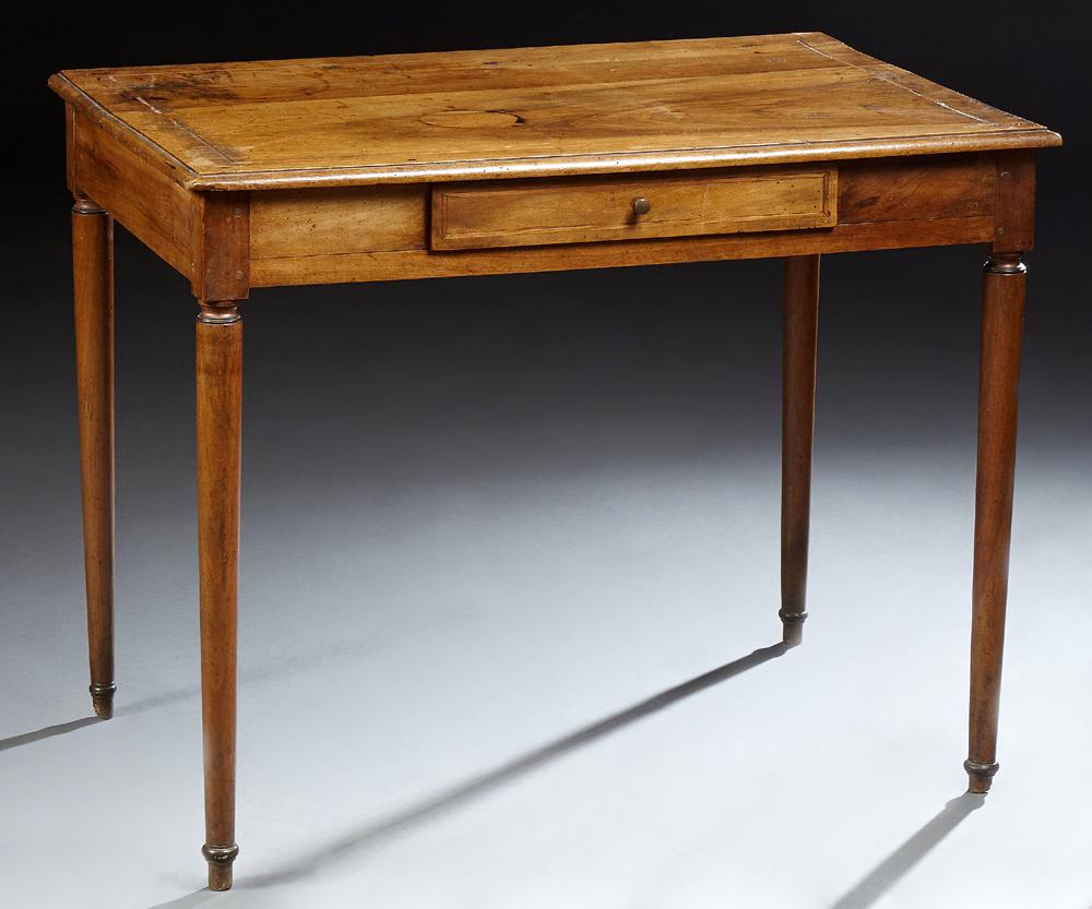 Louis XVI Style Inlaid Walnut Writing Table, 19th c., (1 of 1)