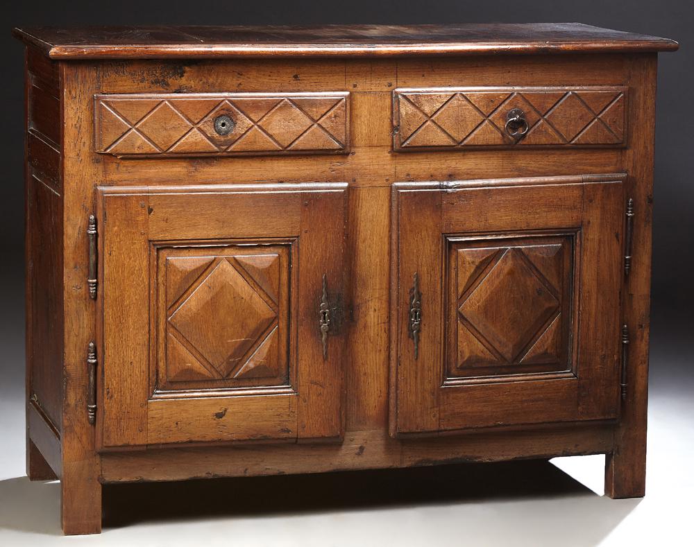 French Louis XIII Style Carved Oak Sideboard, 19th c., (1 of 1)