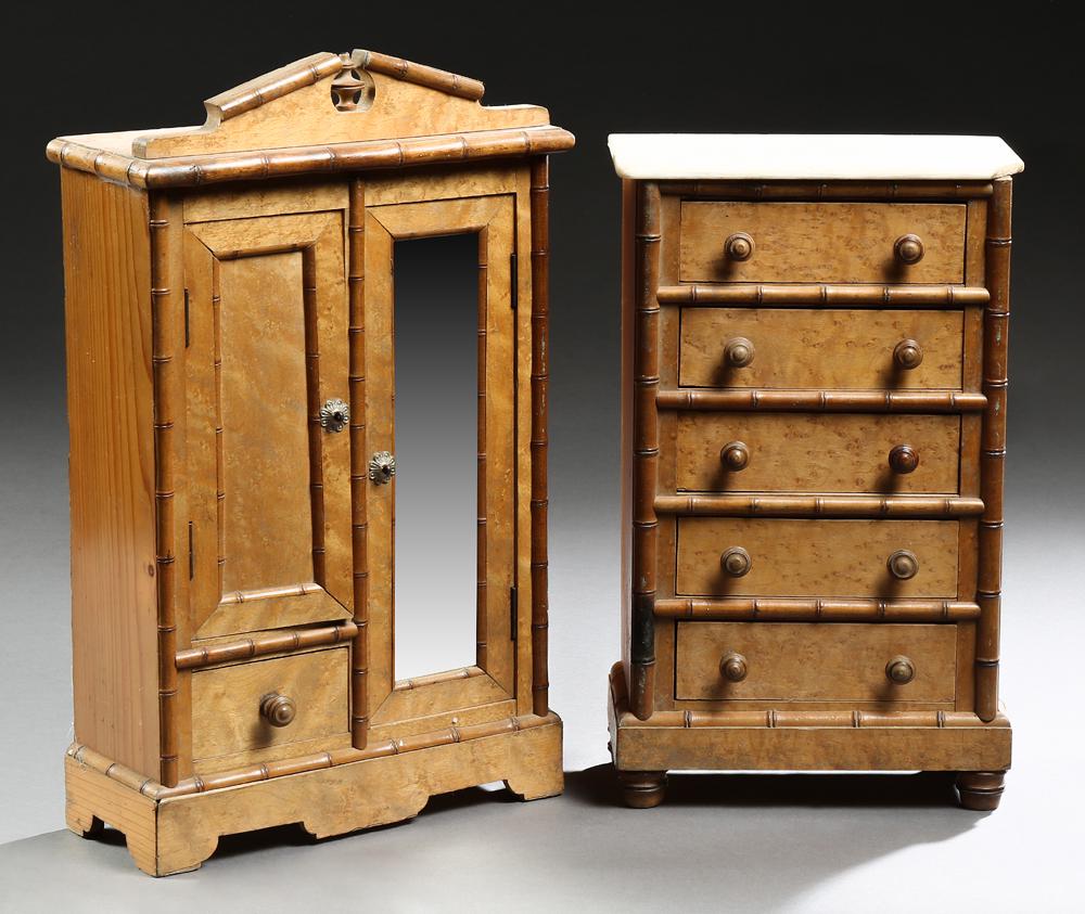 Two Pieces of French Children's Carved Walnut and (1 of 1)