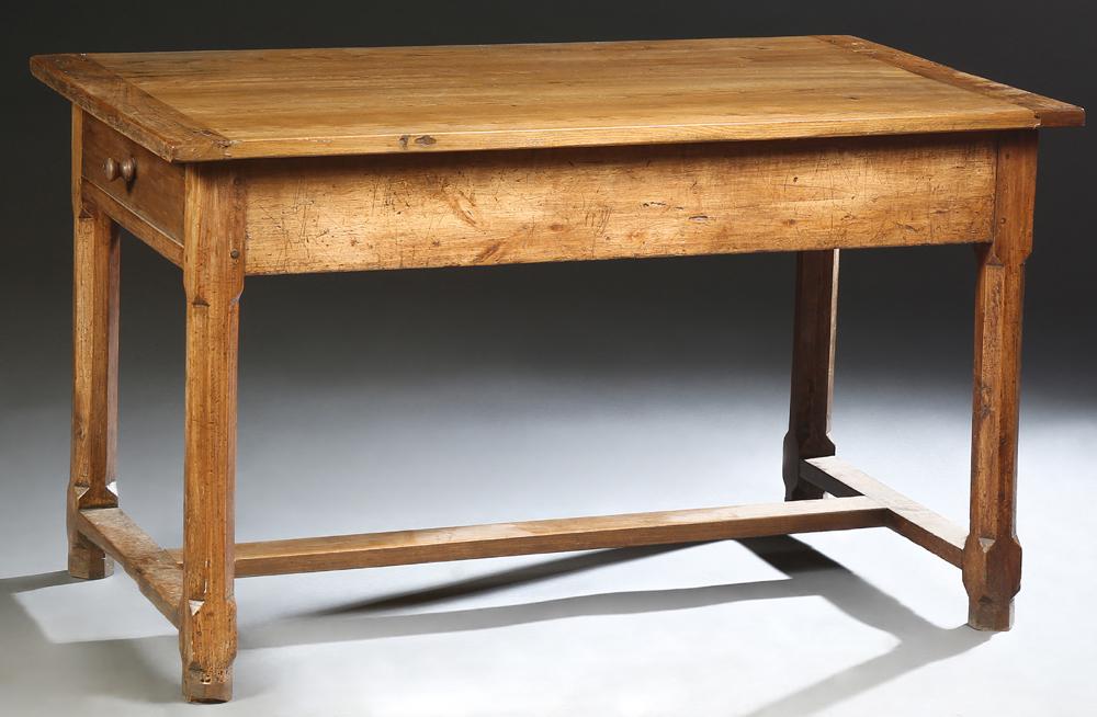 French Elm Farmhouse Table, 19th c., the rectangular (1 of 1)