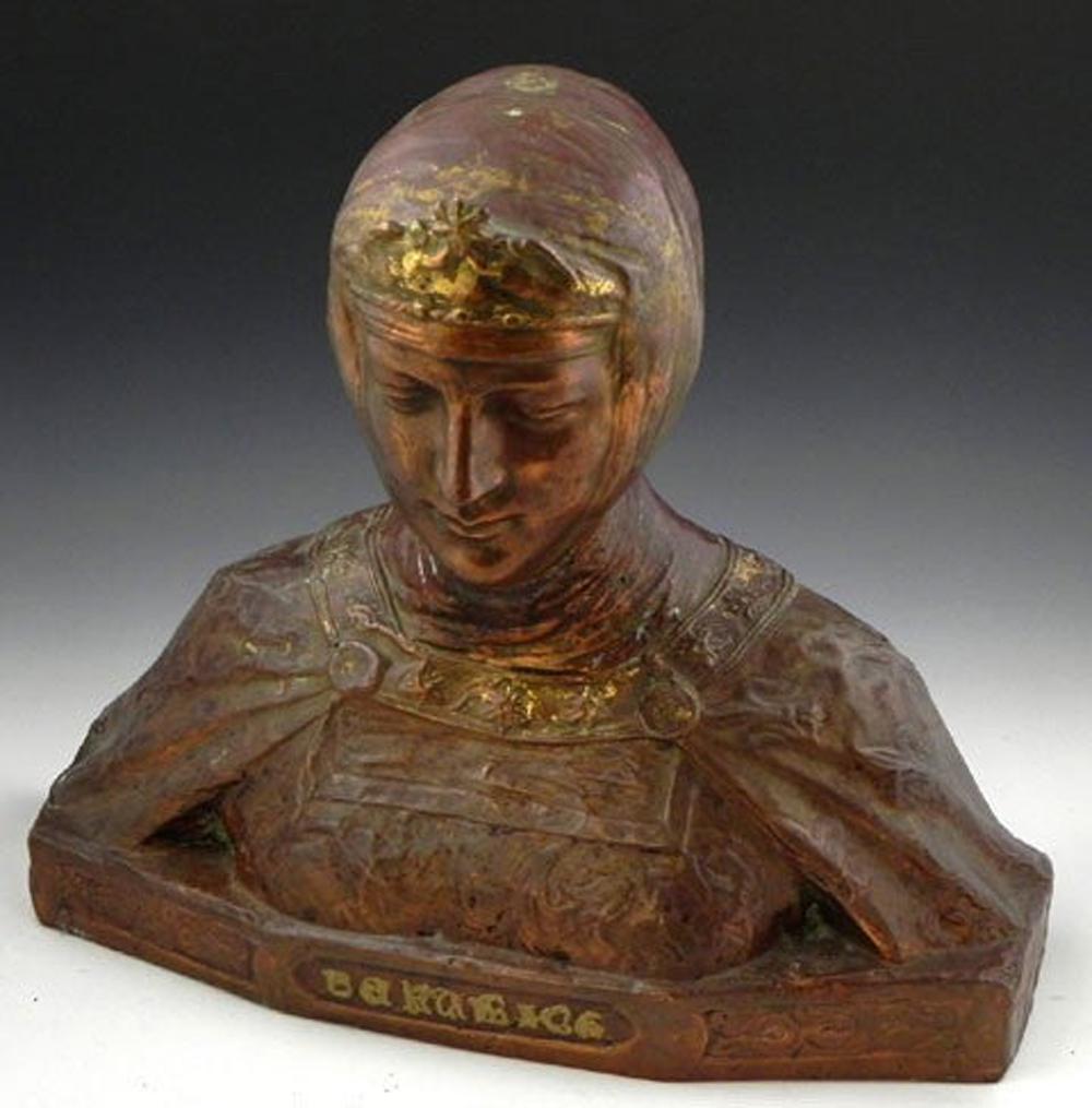 Bronze Clad Art Nouveau Bust, c. 1910, of Beatrice, (1 of 1)