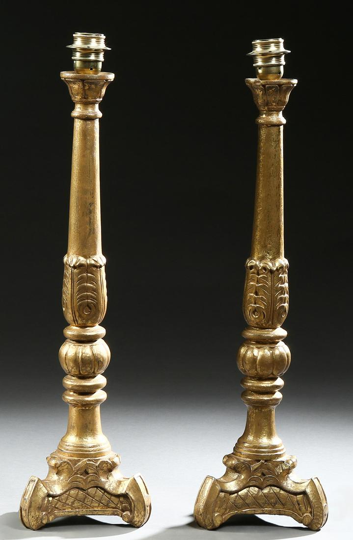 Pair of Continental Carved Gilt Beech Pricket (1 of 1)