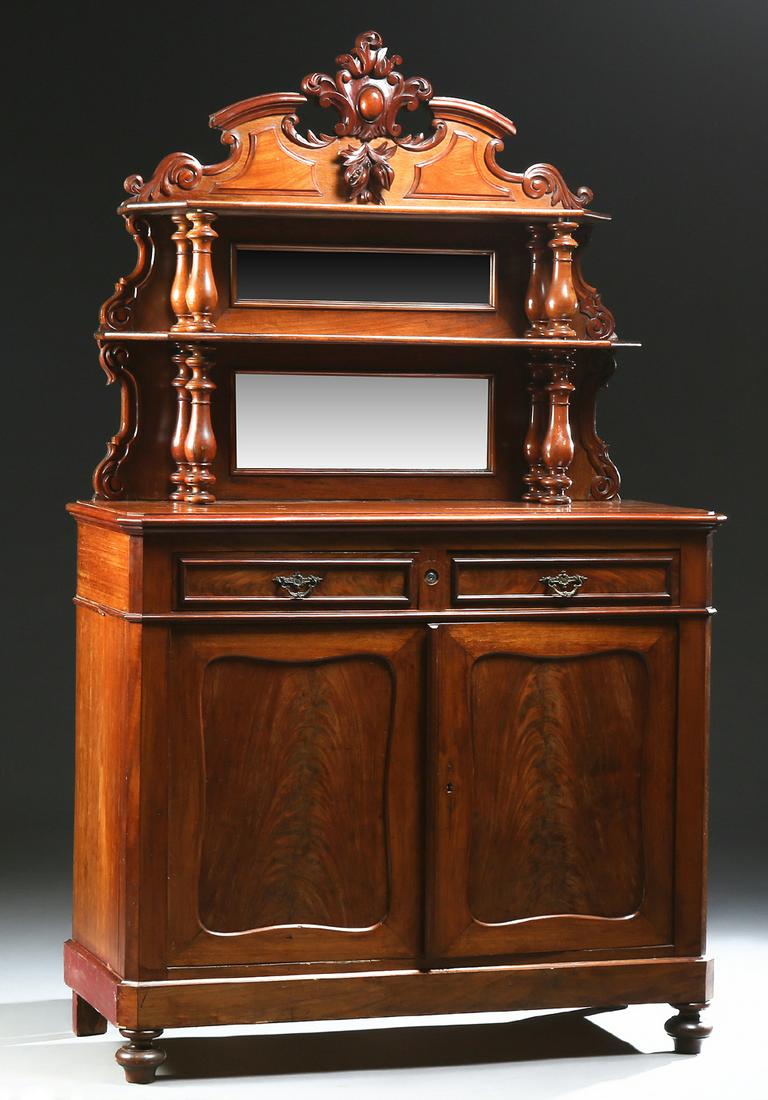 French Provincial Carved Mahogany Sideboard, c. 1870, (1 of 1)