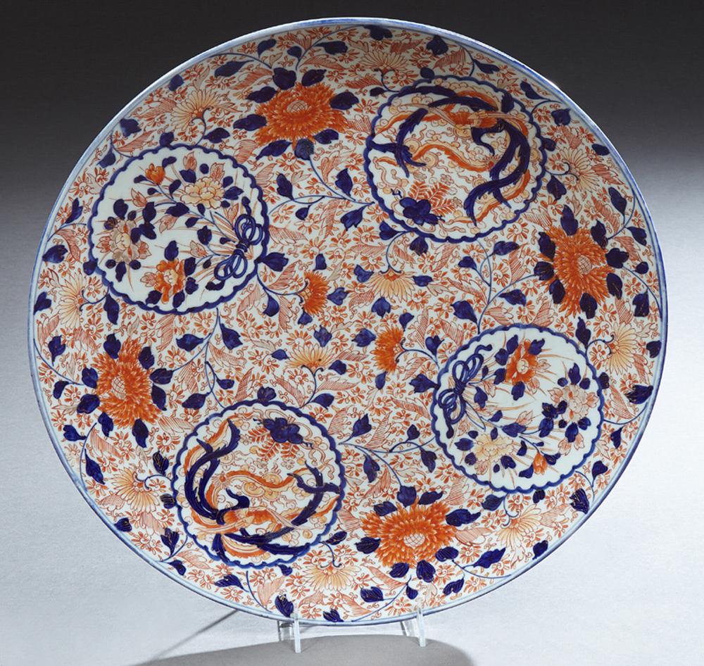 Large Japanese Imari Porcelain Charger, 19th c., with (1 of 2)