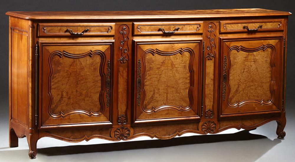 French Provincial Louis XV Style Inlaid Carved Cherry (1 of 1)