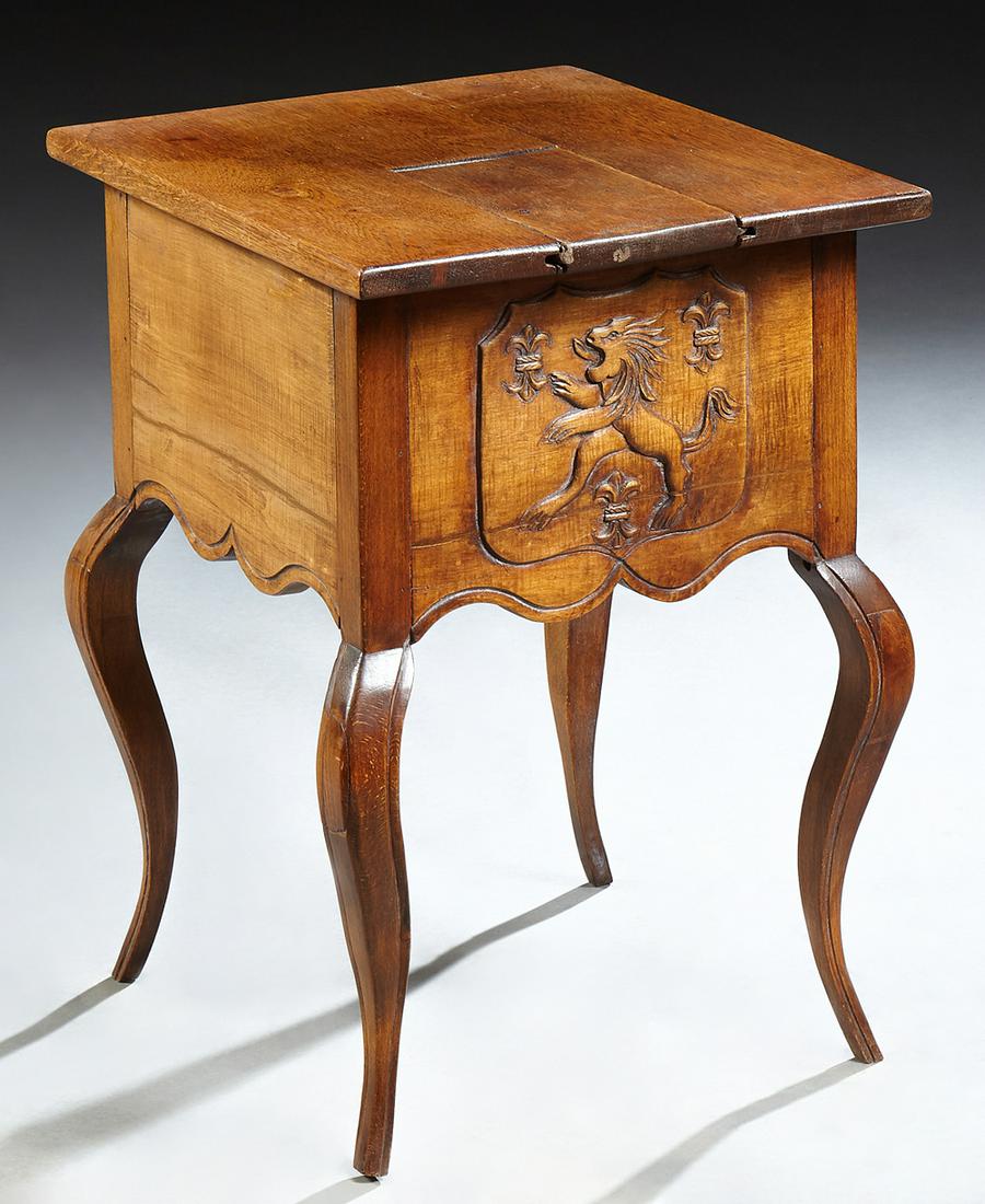 Unusual French Provincial Carved Oak Nightstand, 19th (1 of 2)