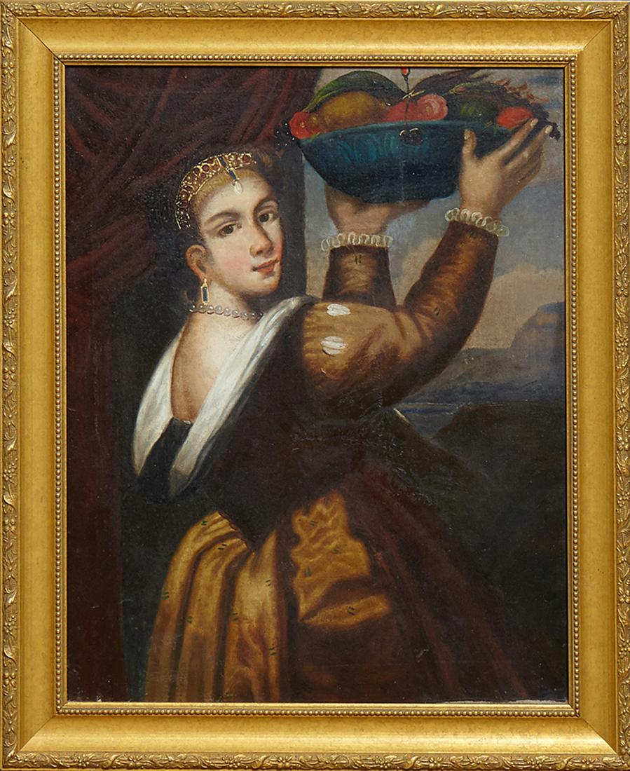 Continental School, "Portrait of a Woman with Fruit," (1 of 1)