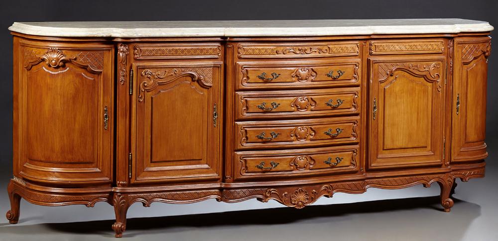 French Louis XV Style Carved Cherry Marble Top (1 of 1)