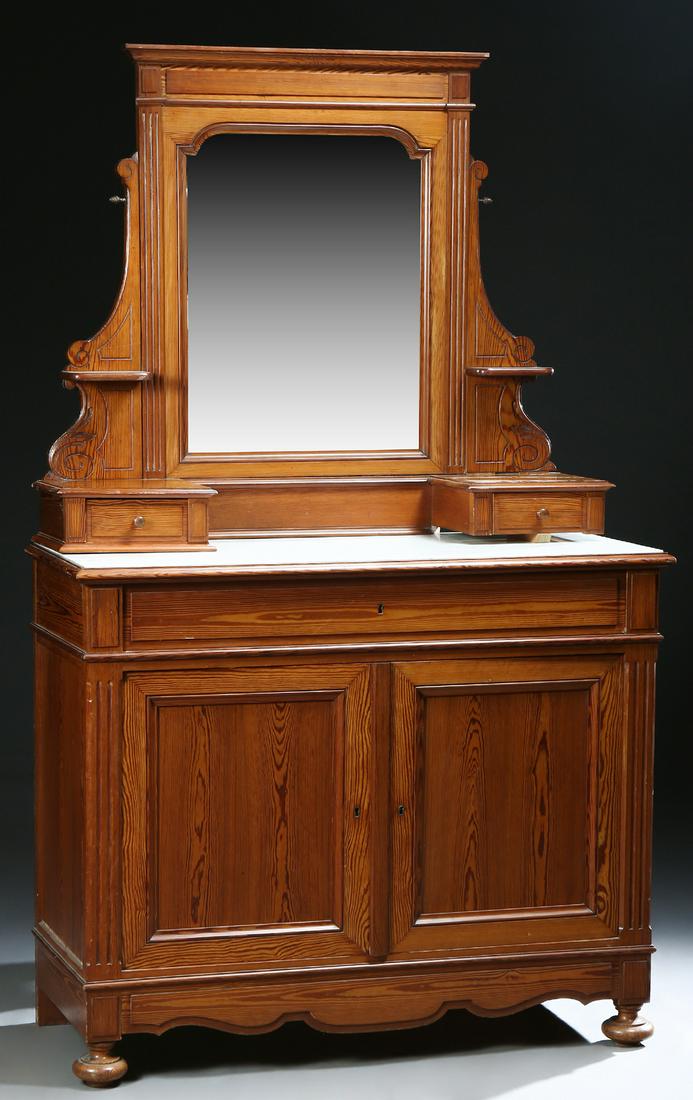 French Provincial Carved Pitchpine Marble Top (1 of 1)