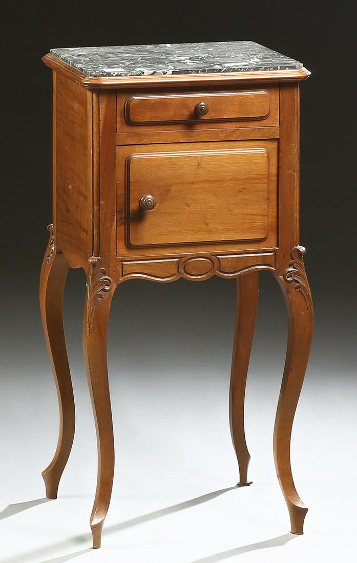 French Louis XV Style Carved Walnut Marble Top (1 of 1)