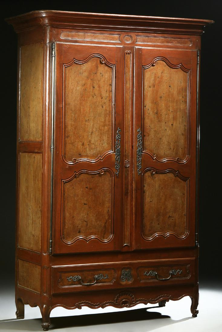 French Provincial Louis XV Style Carved Walnut and Elm (1 of 10)