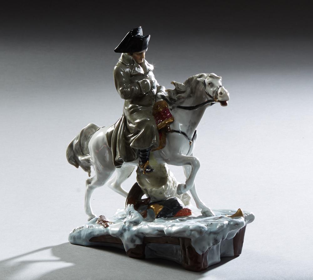 "Napoleon Leaving Moscow," vintage porcelain figure (1 of 3)