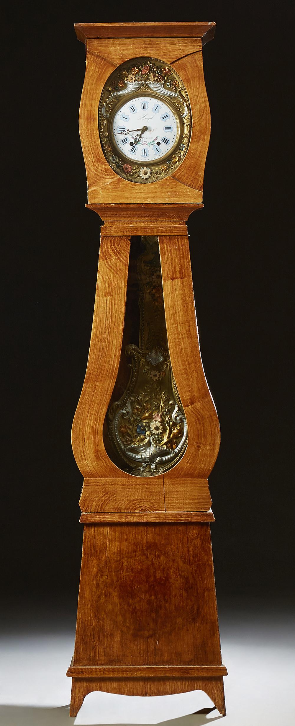 French Provincial Faux Bois Carved Pine Tallcase Clock, (1 of 1)