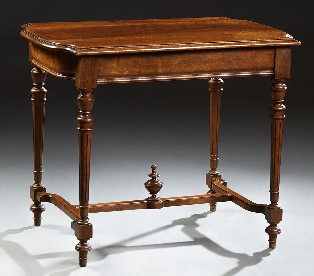 French Louis XV Style Carved Walnut Writing Table, (1 of 2)