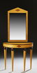 Biedermeier Style Inlaid Maple Demilune Console Table