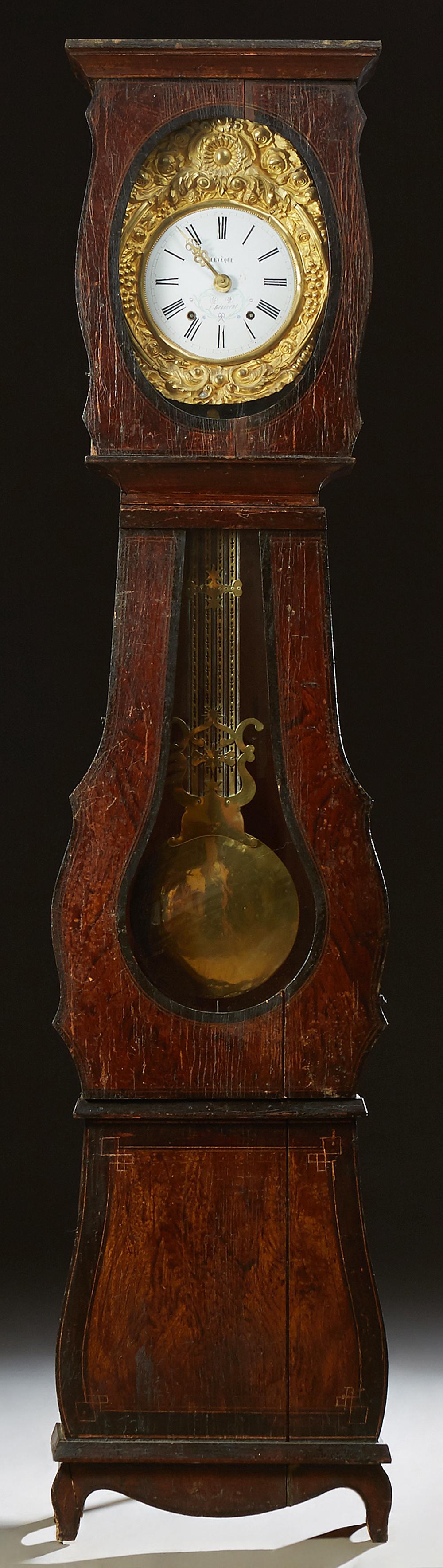 French Provincial Carved Pine Faux Bois Tallcase Clock, (1 of 1)