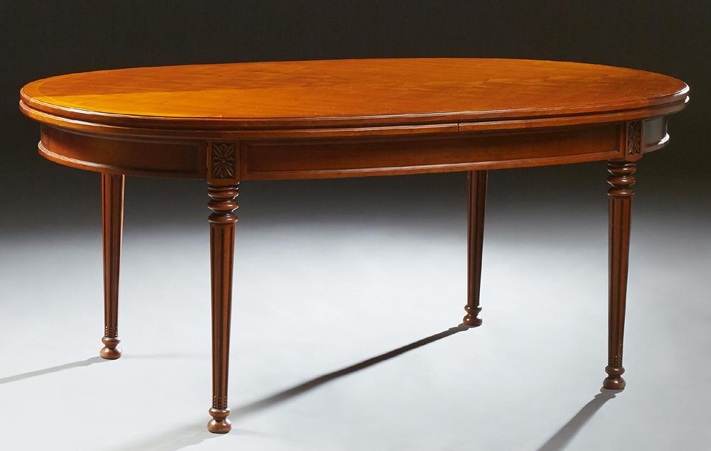French Carved Cherry Louis XVI Style Dining Table, 20th (1 of 2)