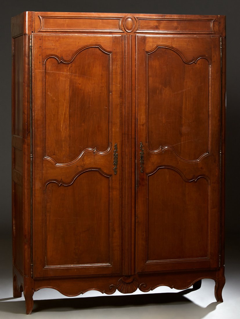 French Louis XV Style Carved Oak Armoire, early 19th (1 of 1)