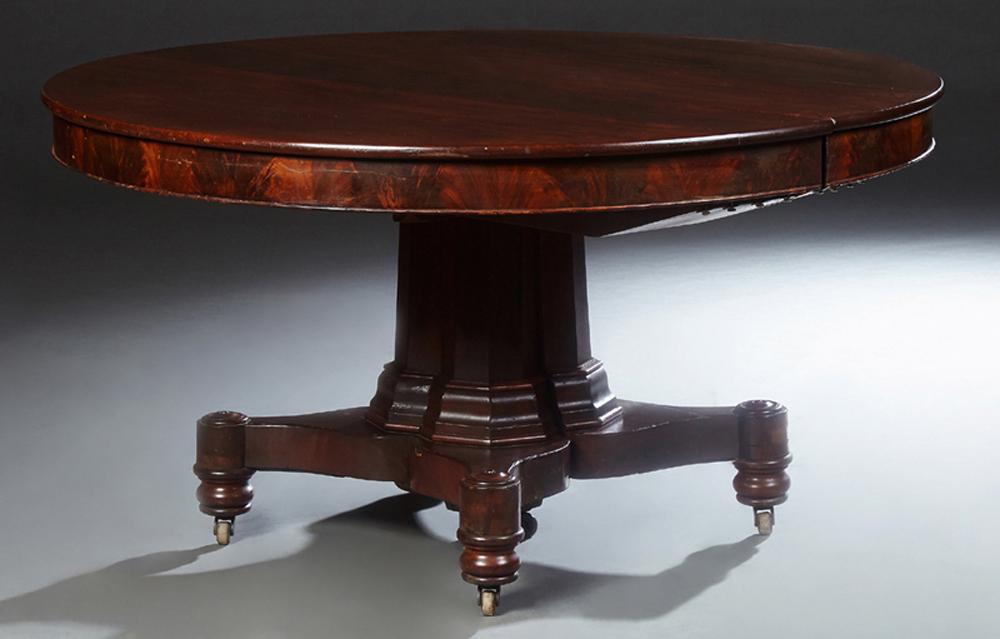 American Empire Carved Mahogany Oval Dining Table, 19th (1 of 2)