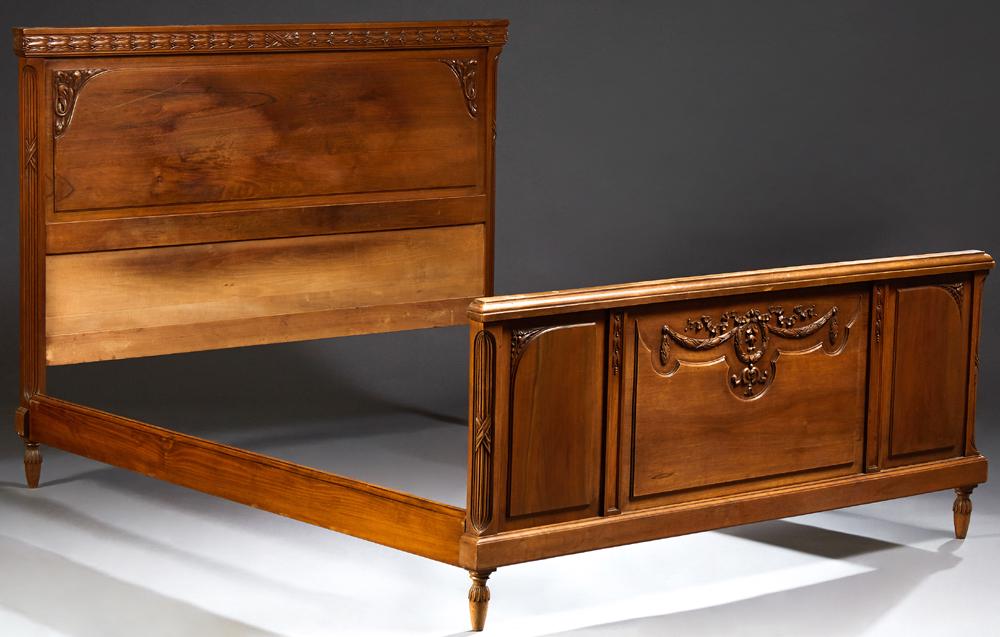 French Carved Walnut Louis XV Style Double Bed, 20th (1 of 1)