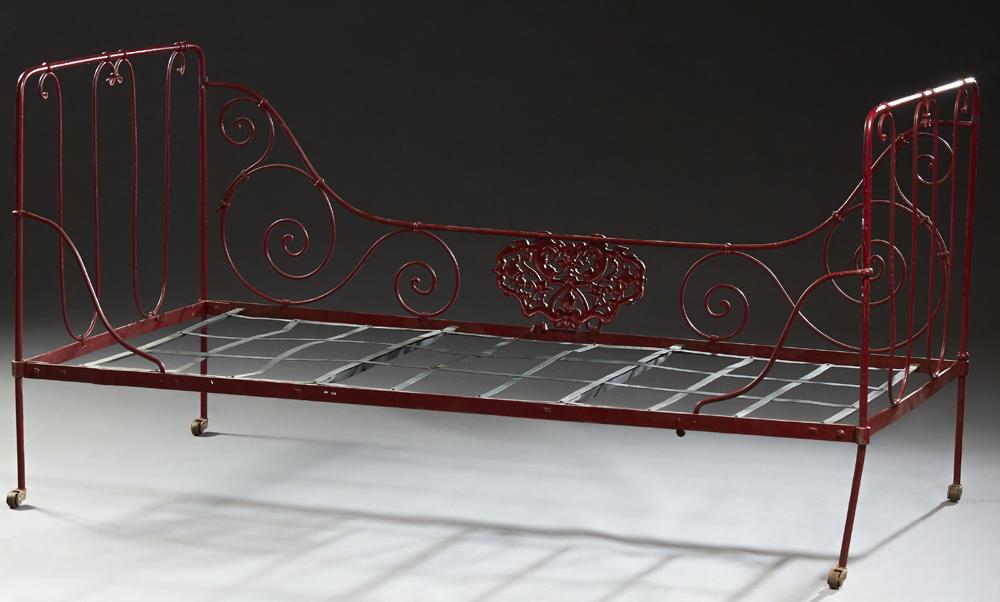 French Wrought Iron Folding Campaign Bed, late 19th c., (1 of 1)